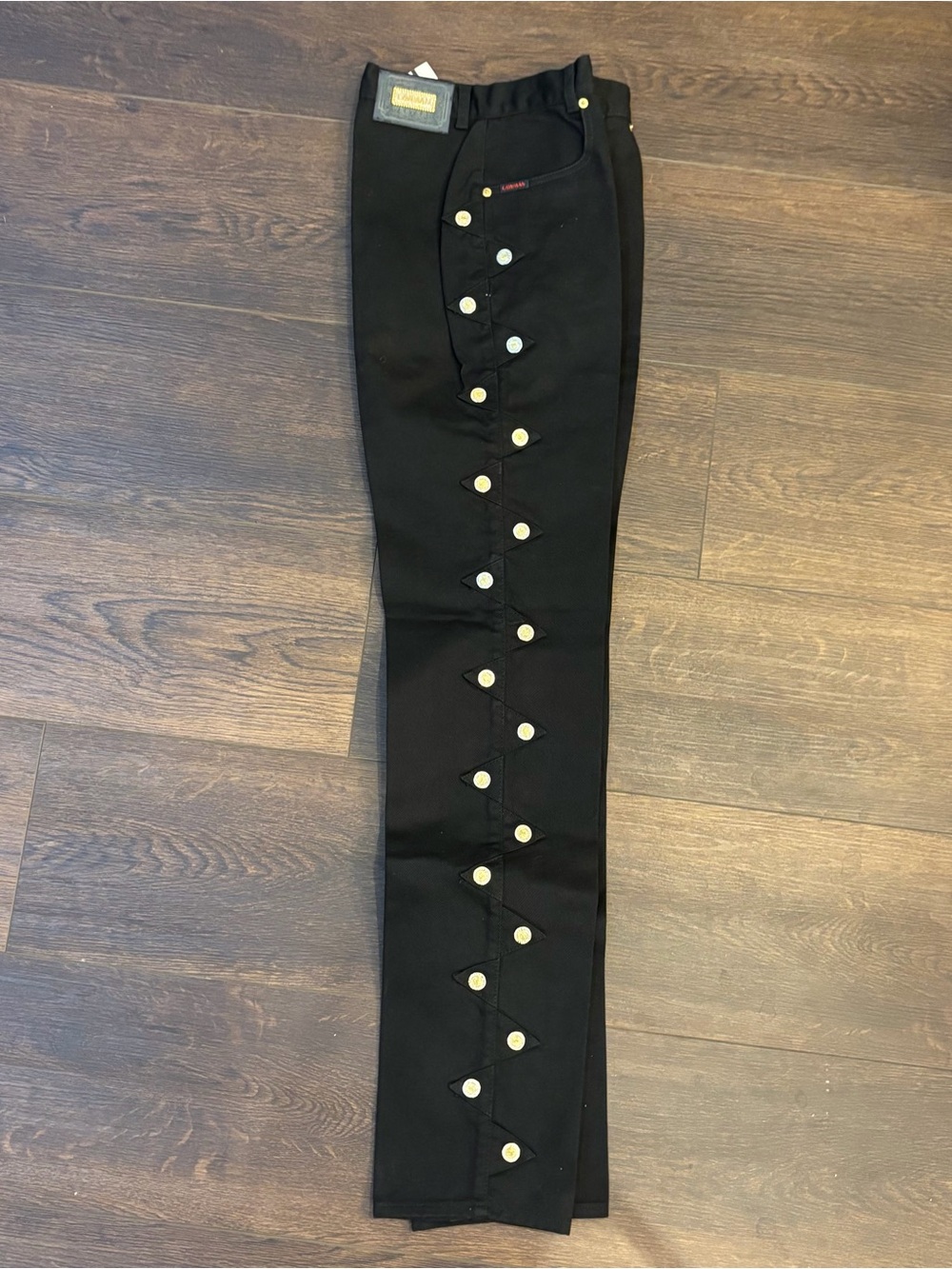 Vintage Lawman Western Black Jeans NWT 7 Bootcut Studded Cowgirl Rodeo 27x35